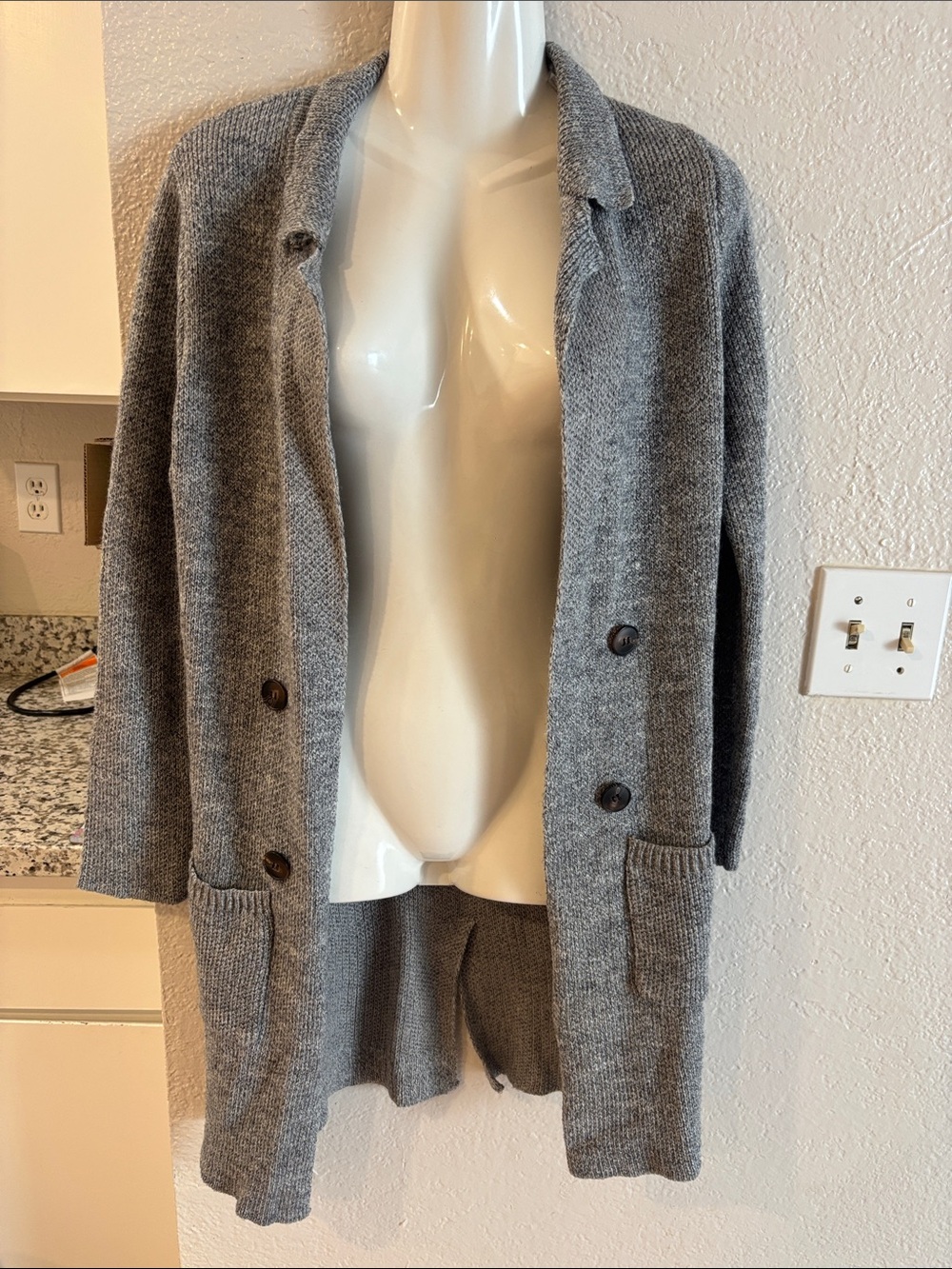 Active USA Gray Open Cardigan Sweater